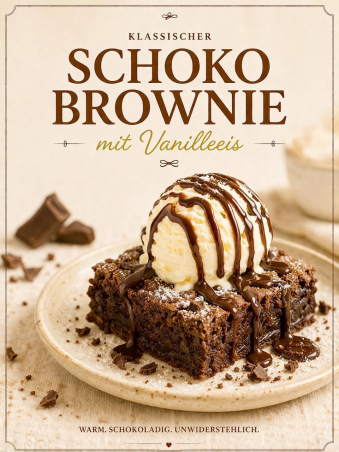 Brownie mit Eis vom Foodtruck Essen
