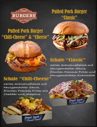 Pulled Pork und Pulled Chicken Burger
